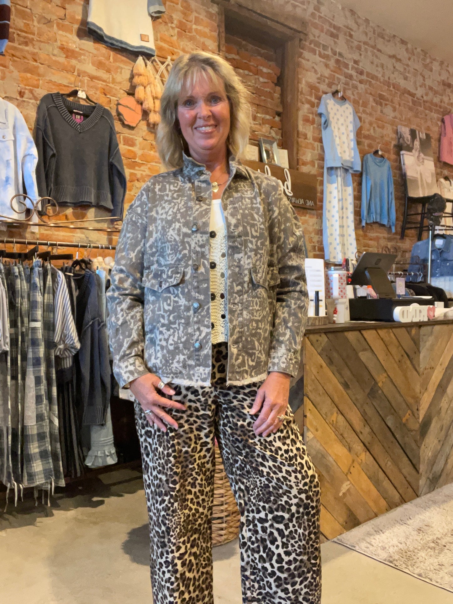 Animal Print Denim Jacket