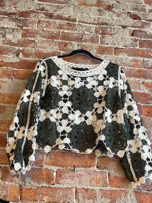 Miranda Crochet Bell Sleeve Top