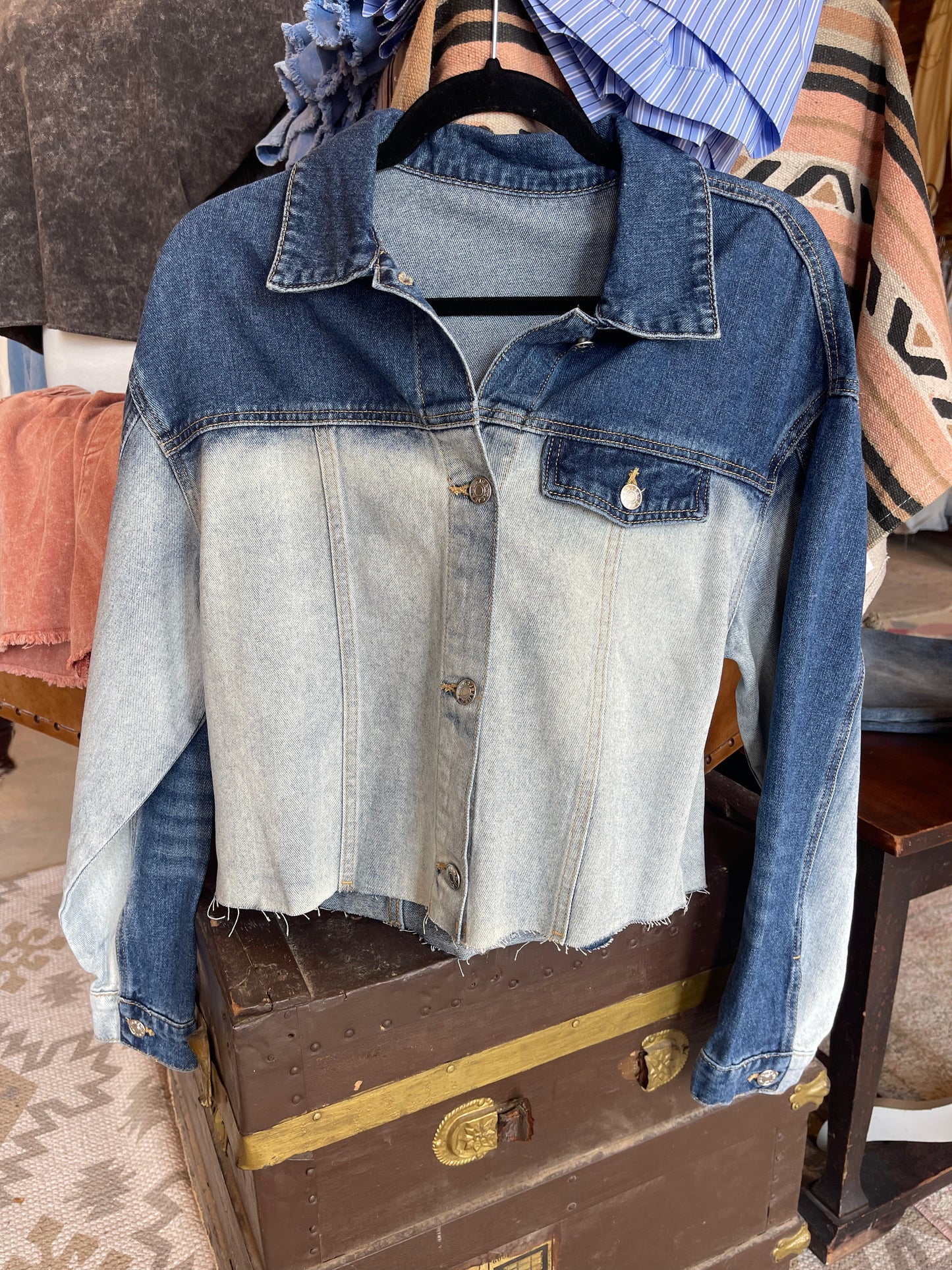 Ombre Faded Denim Jacket