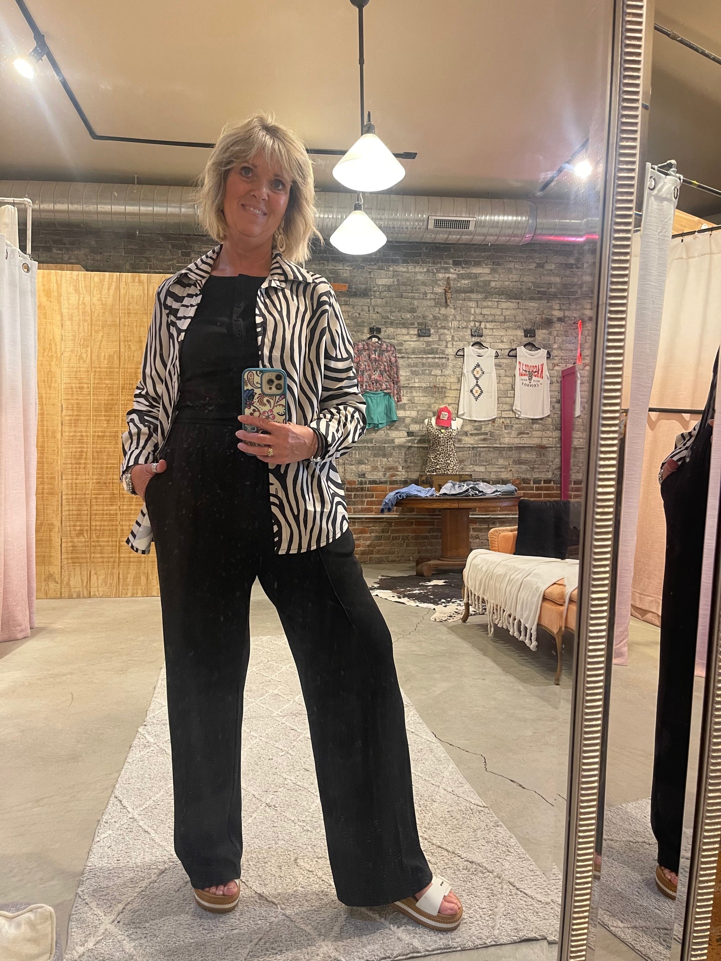Kelly Irregular Print Button Up