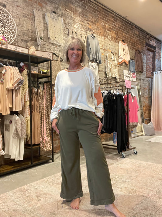 Army Green Drawstring Pants