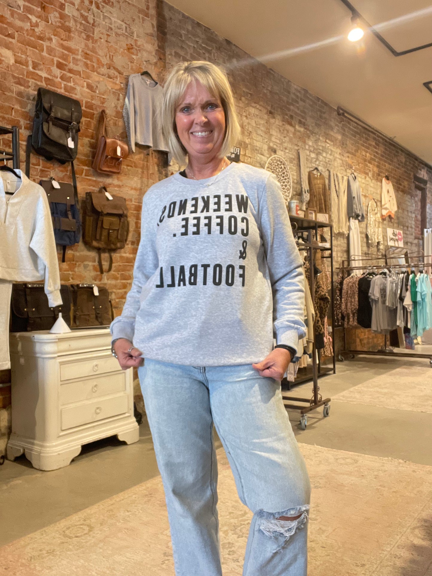 Weekends-Coffee-Football Sweatshirt