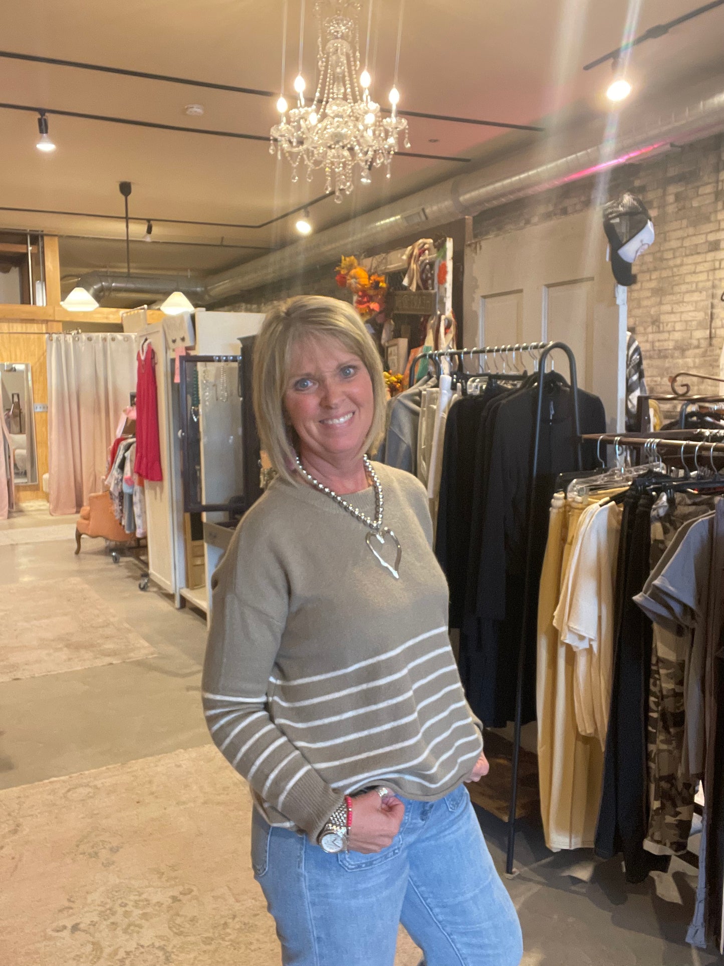 Khaki With Stripes Sweater