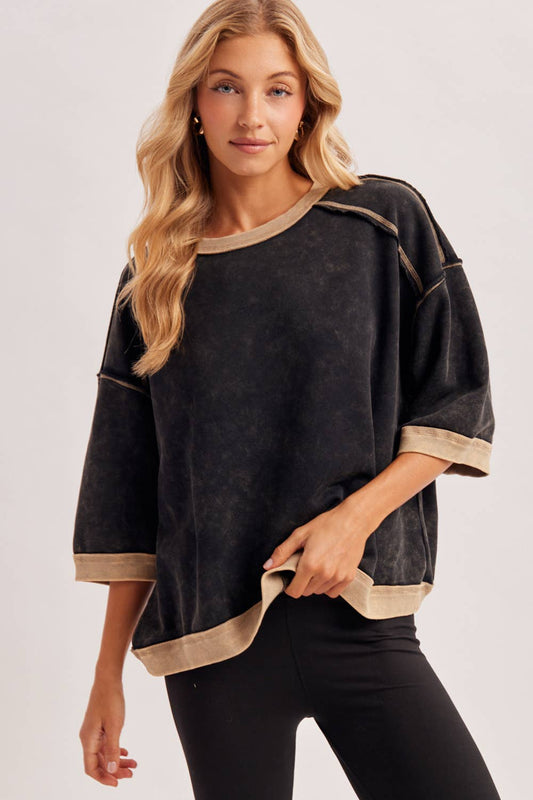 Contrast Exposed Seam Sweatshirt