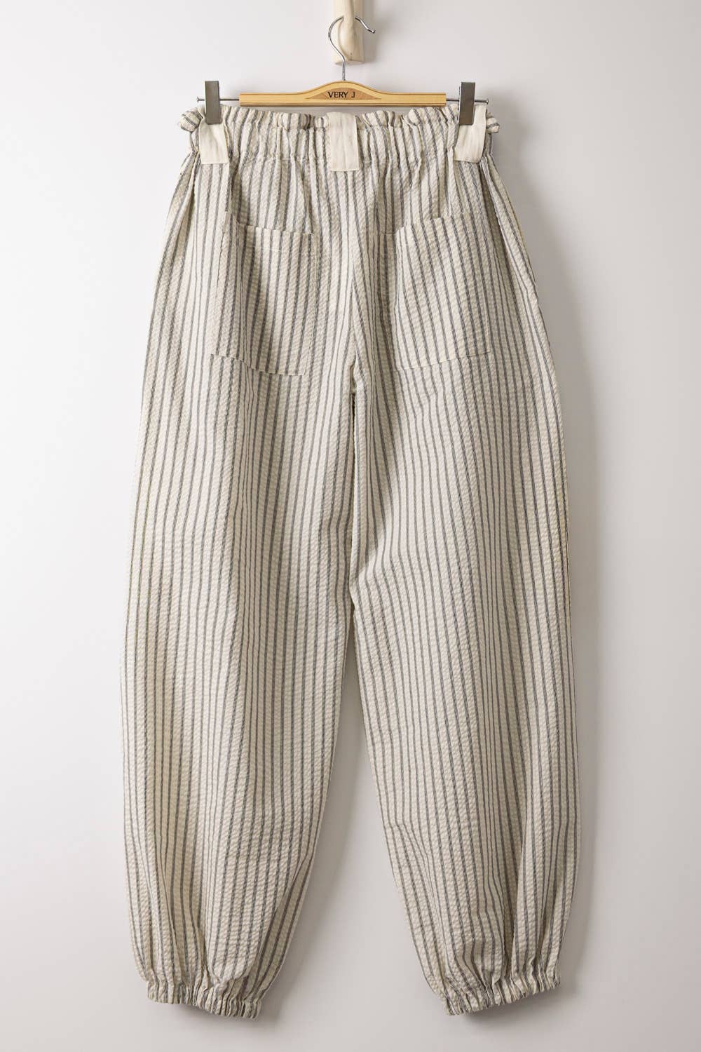 Bow Detail Stripe Textured Joggers