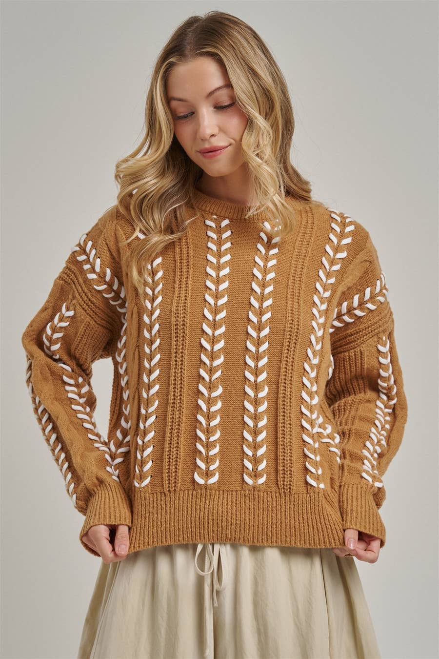 COZY WESTERN INSPIRED SWEATER TOP WHIPSTITCH_JLT00469-01