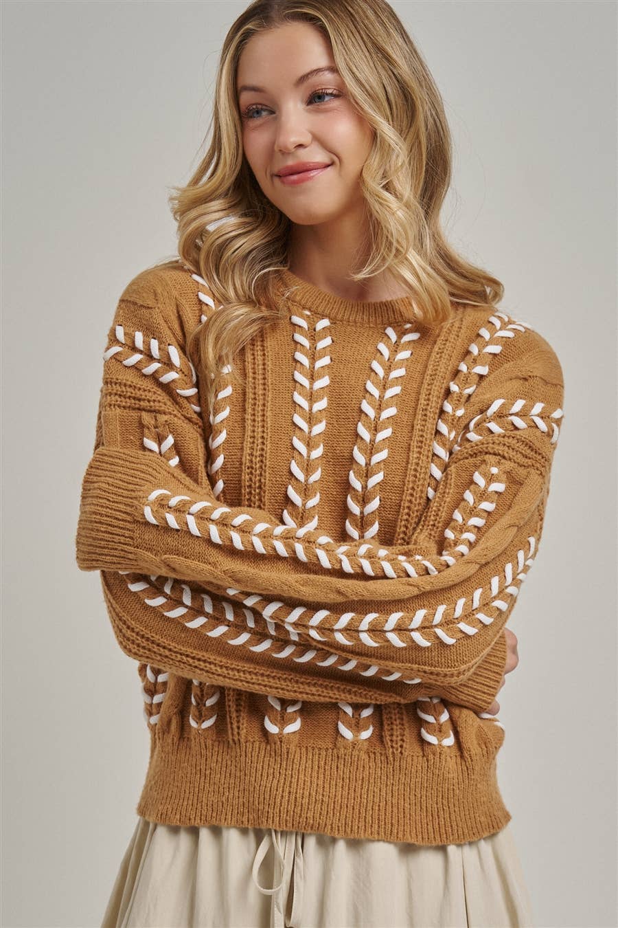 COZY WESTERN INSPIRED SWEATER TOP WHIPSTITCH_JLT00469-01