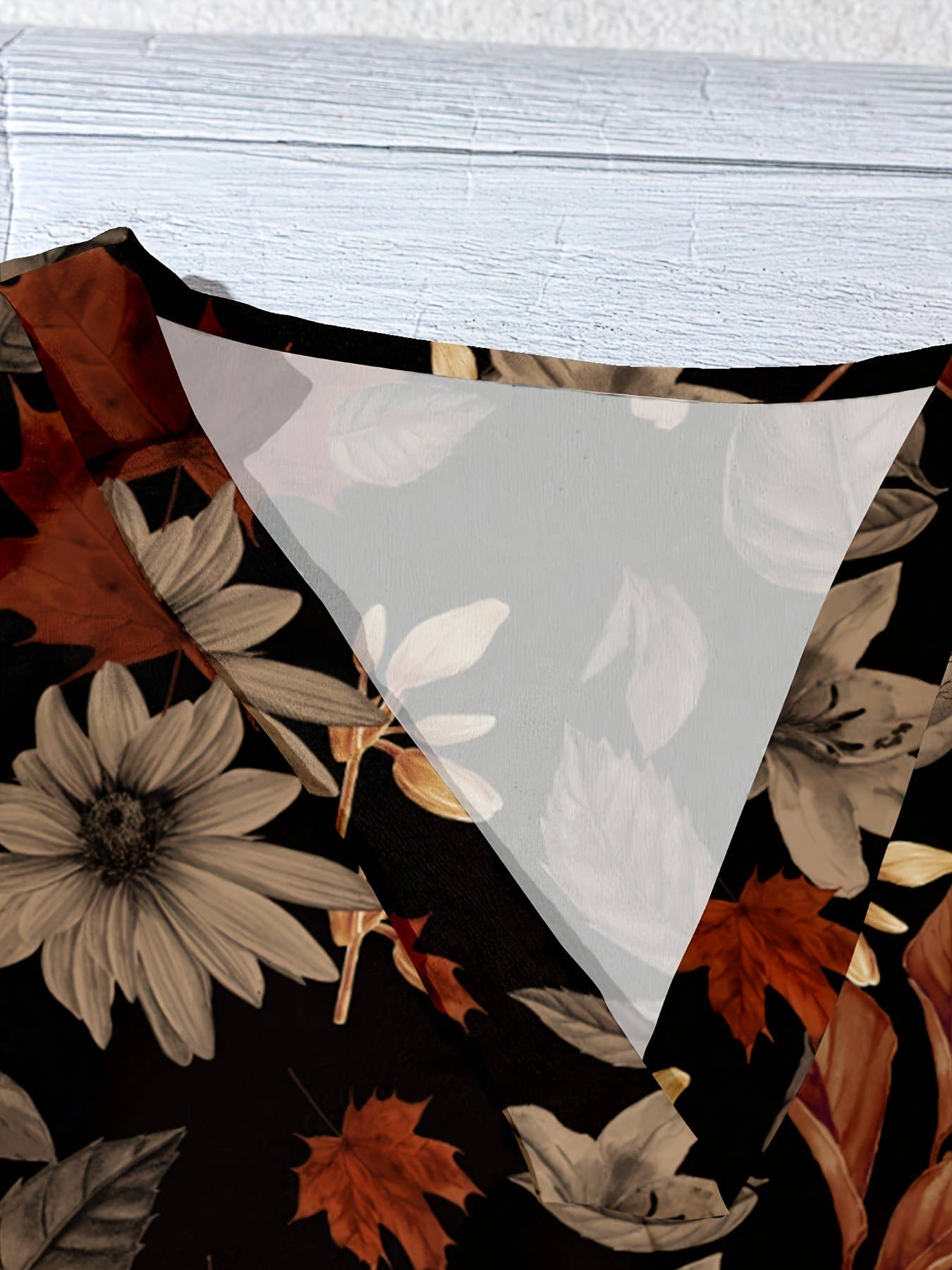 Flutter Sleeve Watercolor Floral & Leopard Print V-Neck Top