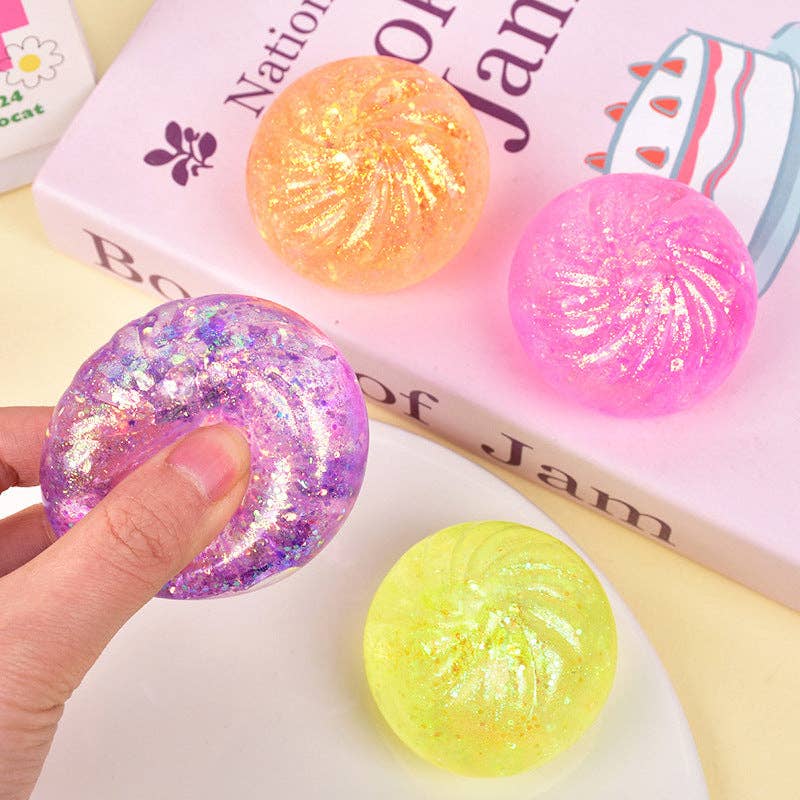 Glitter Squishy Dumpling Stress Ball Sensory Toy