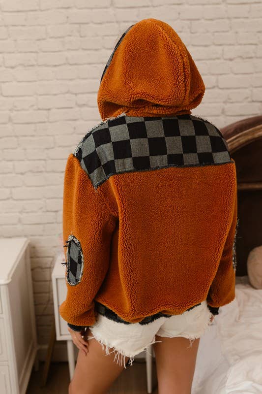 Fleece and Denim Mix and Match Hoodie