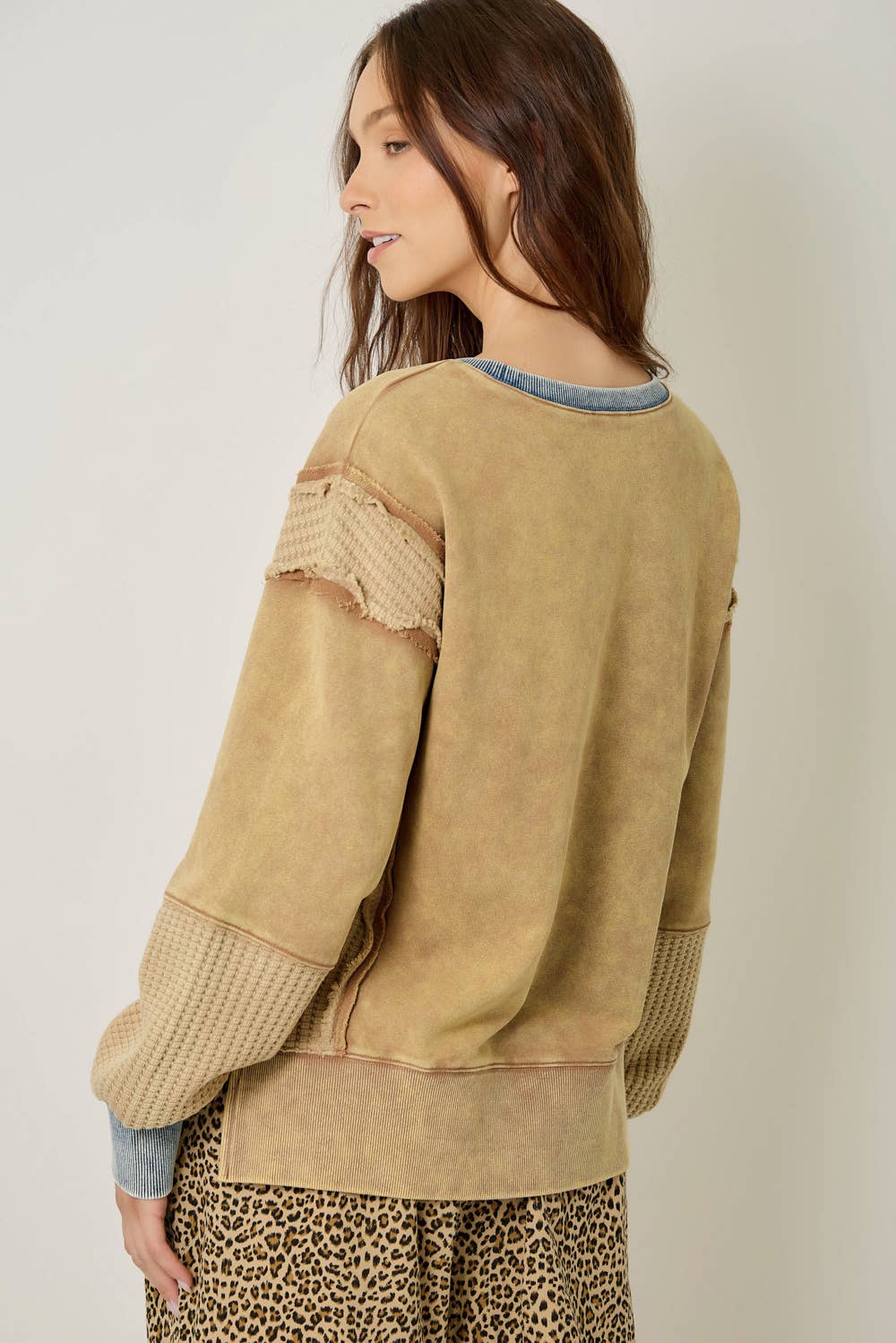 61618 Mixed Media Washed Sweatshirt