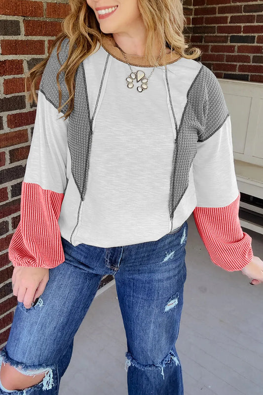 Mandy Contrast Sleeve Top