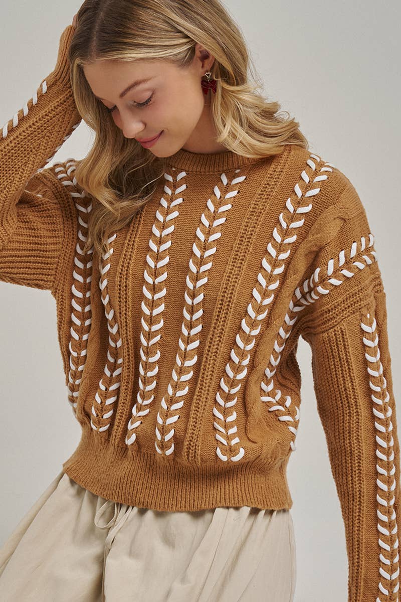 COZY WESTERN INSPIRED SWEATER TOP WHIPSTITCH_JLT00469-01