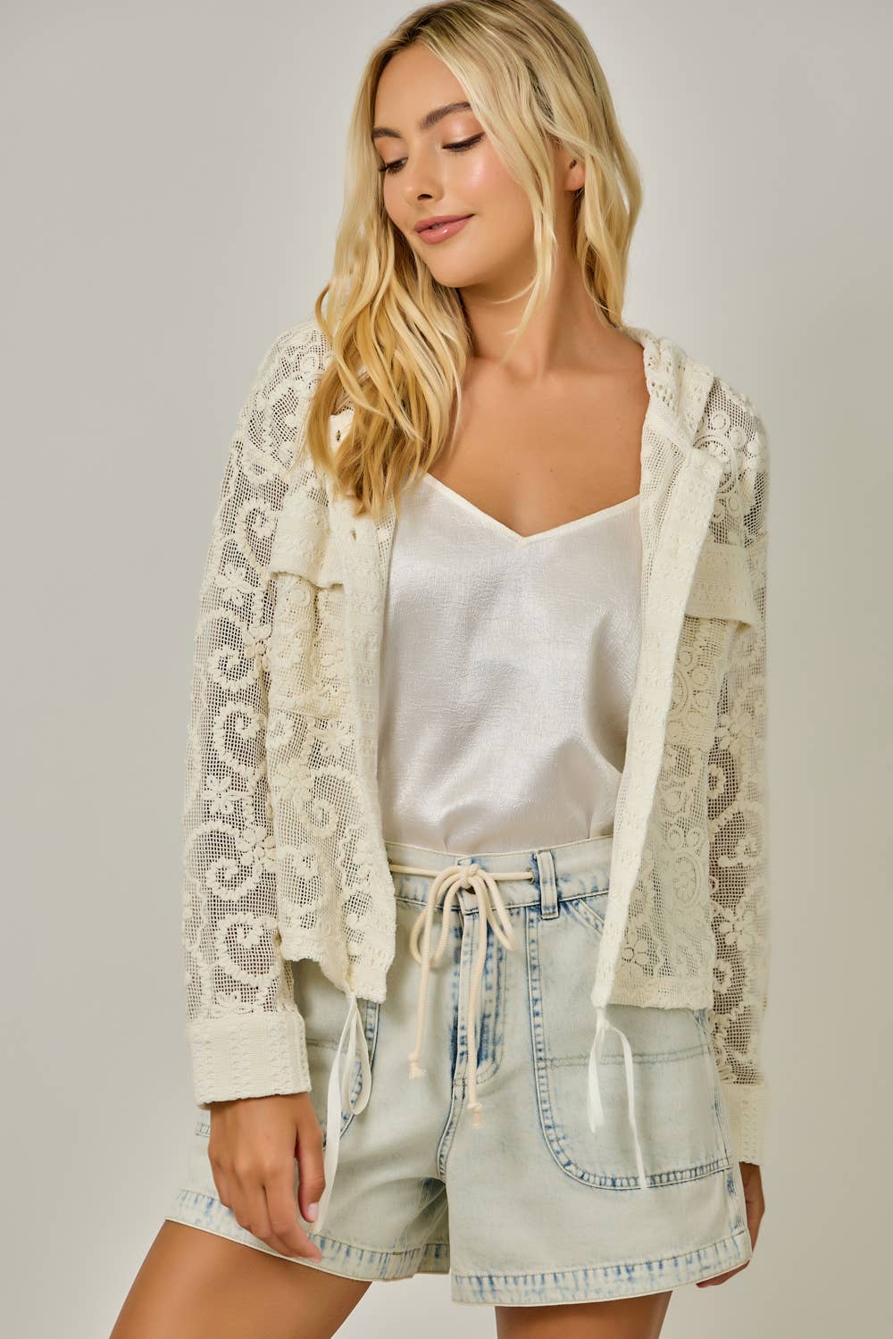 Crochet Lace Hoodie Jacket