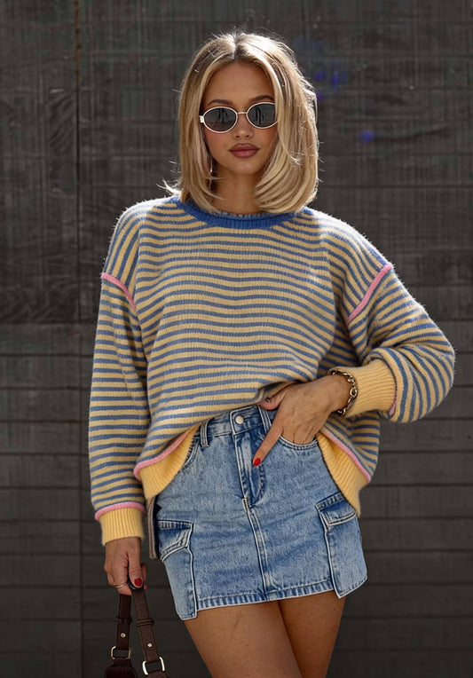 Buttercream Stripe Knit Sweater 