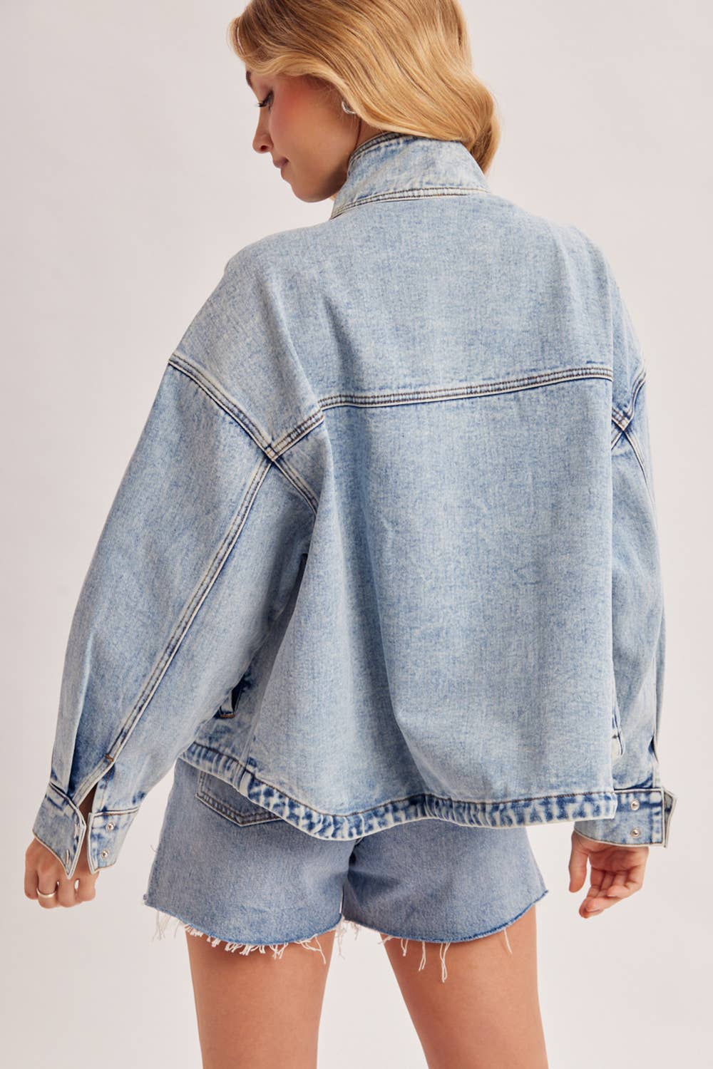 Mindy Funnel Neck Denim Jacket