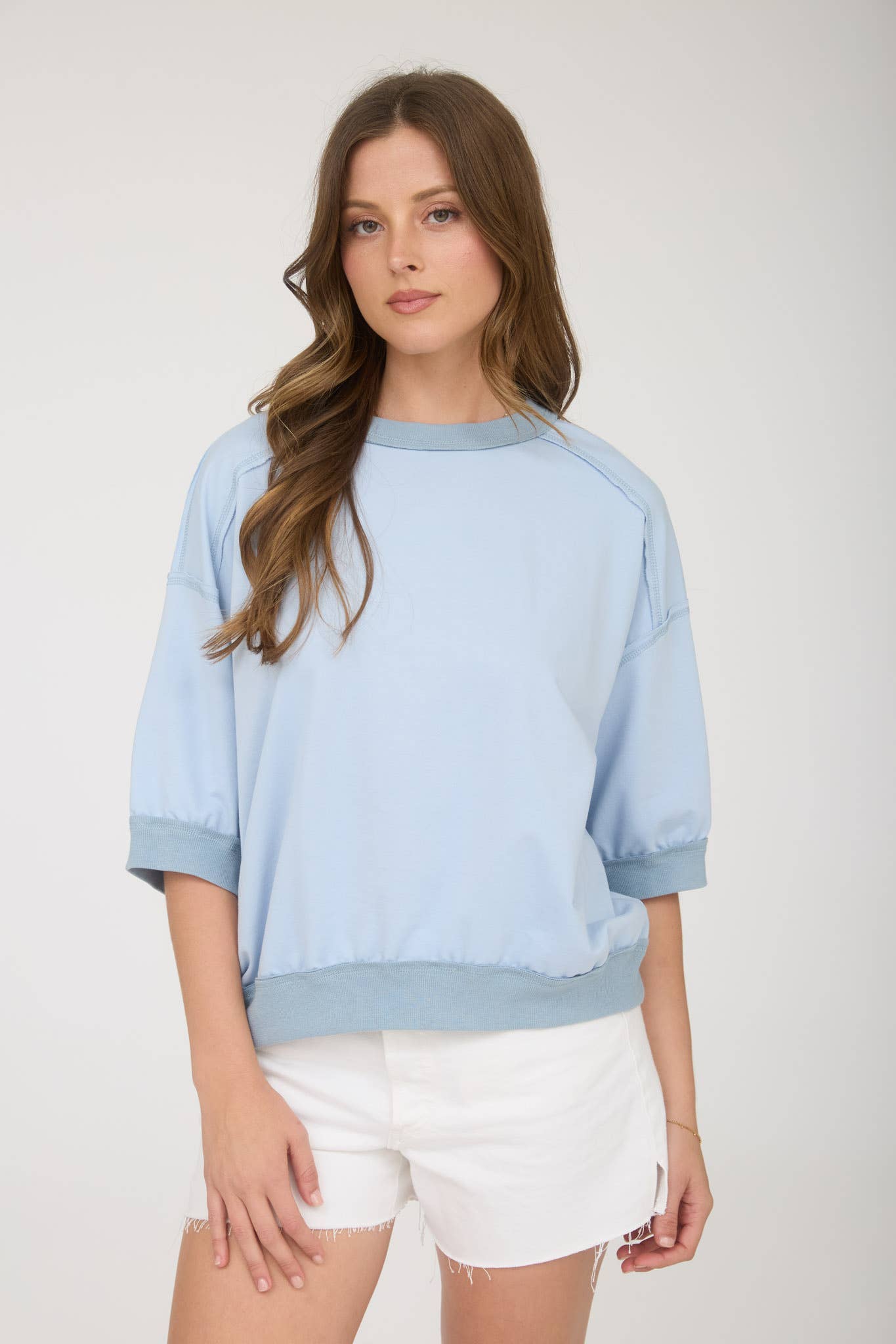 Contrast Trim Raglan Short Sleeve Top
