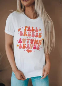 Fall Breeze Autumn Leaves Graphic Tee