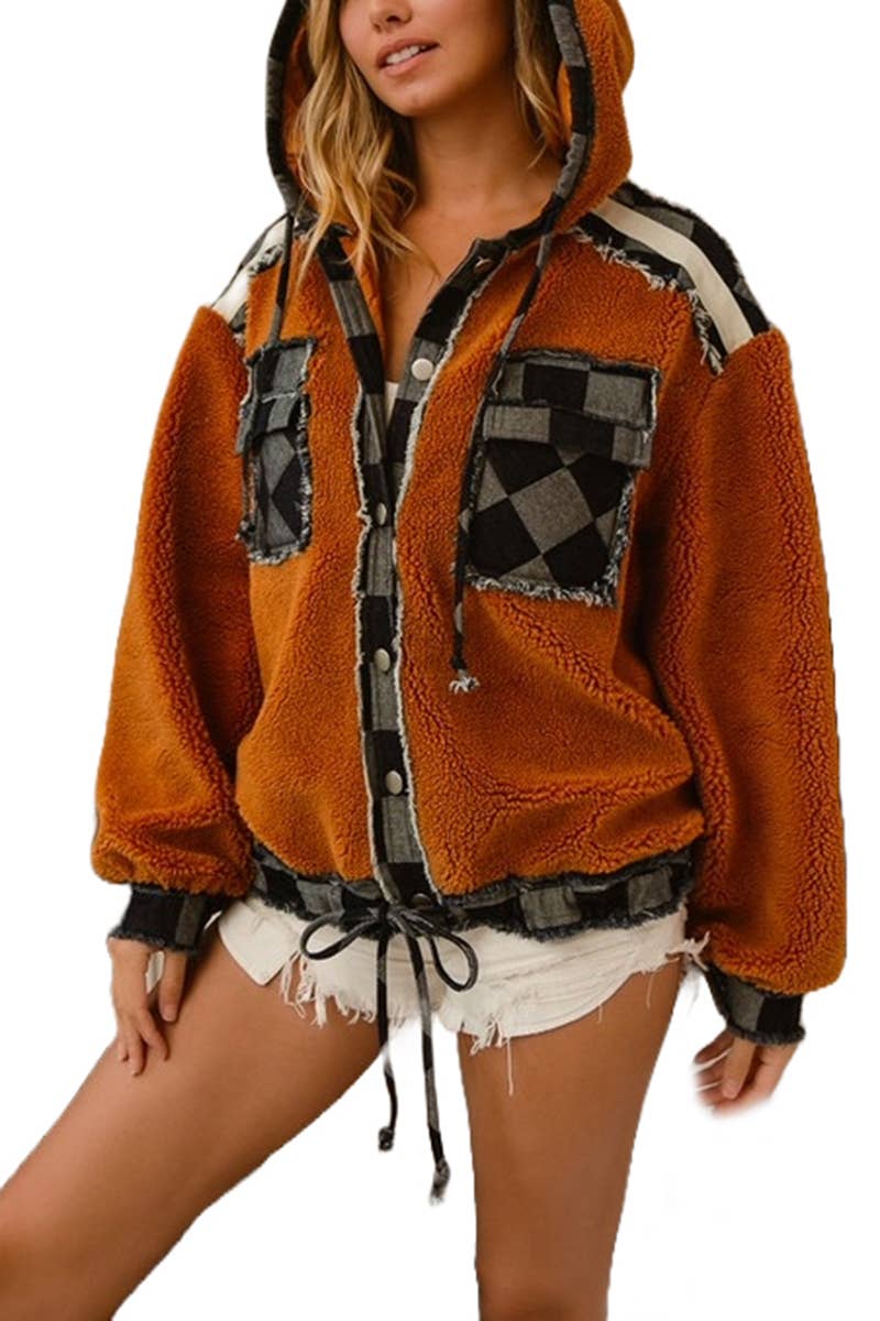 Fleece and Denim Mix and Match Hoodie