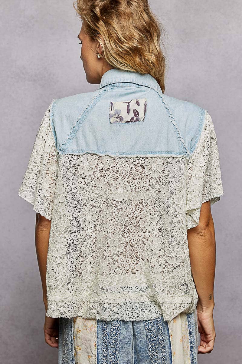 Lace Stud Peace Patch Vintage Jacket