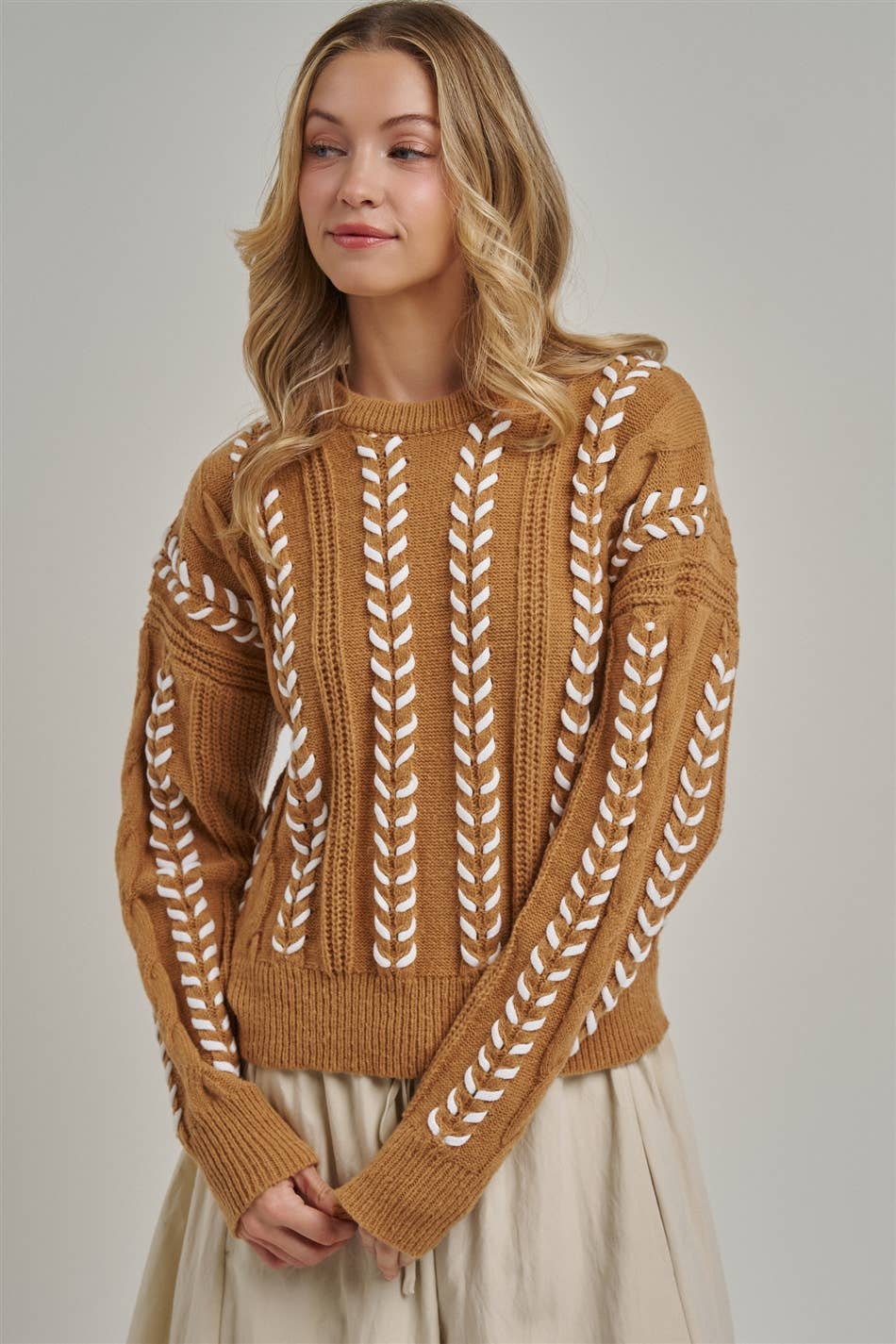 COZY WESTERN INSPIRED SWEATER TOP WHIPSTITCH_JLT00469-01