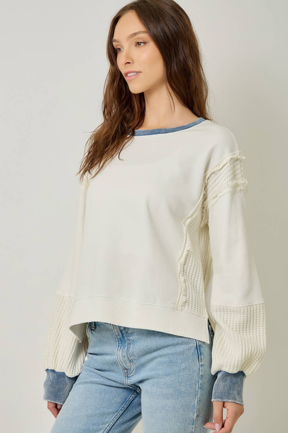 61618 Mixed Media Washed Sweatshirt