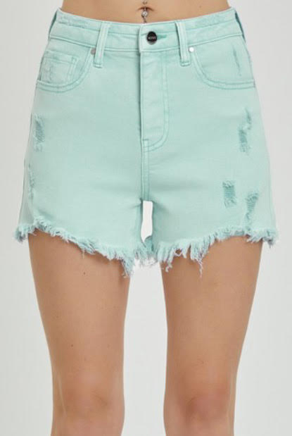 11. Mint High Rise Distressed Short
