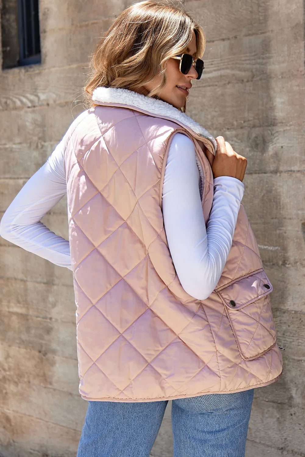 Pink Fleece Lined Vest