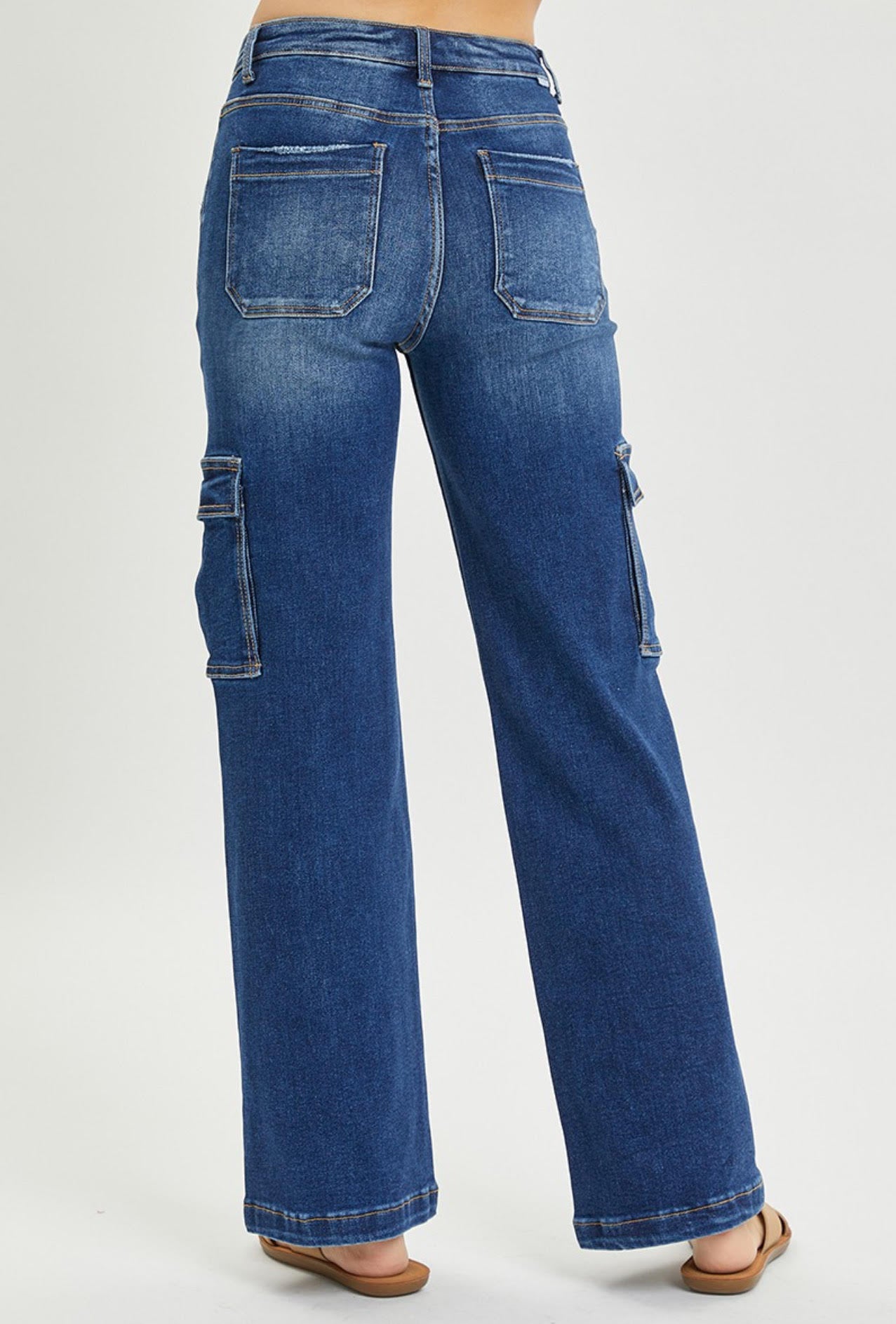 Risen High Rise Cargo Denim Jeans