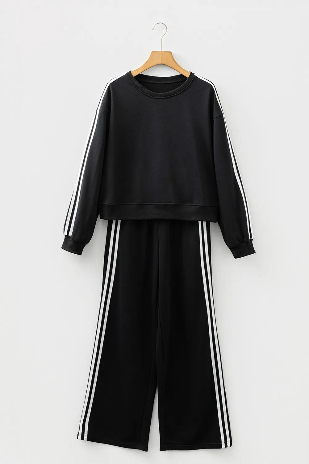 Black Varsity Striped Track Suit