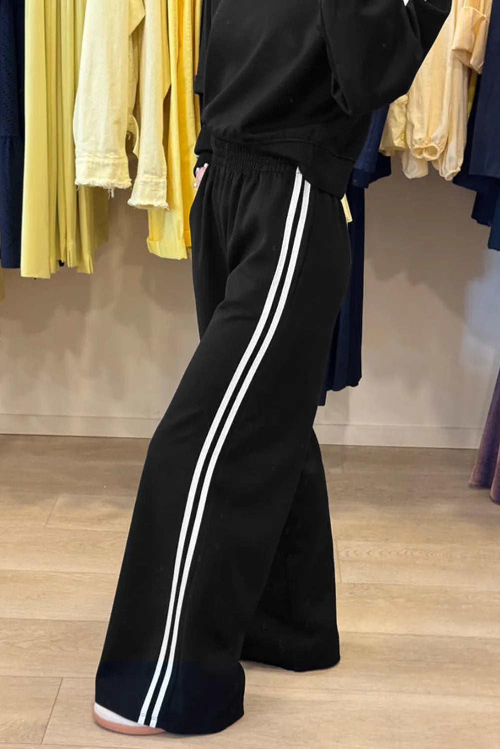 Black Varsity Striped Track Suit