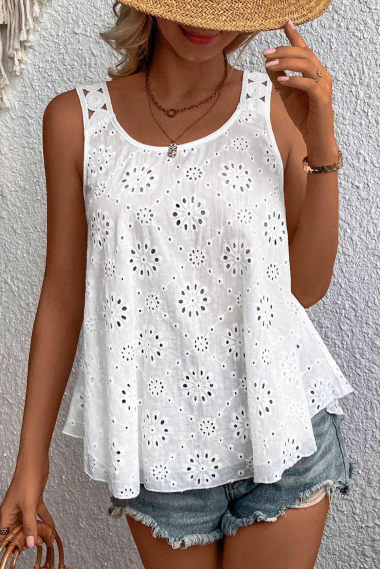 Eyelet Embroidery Tank